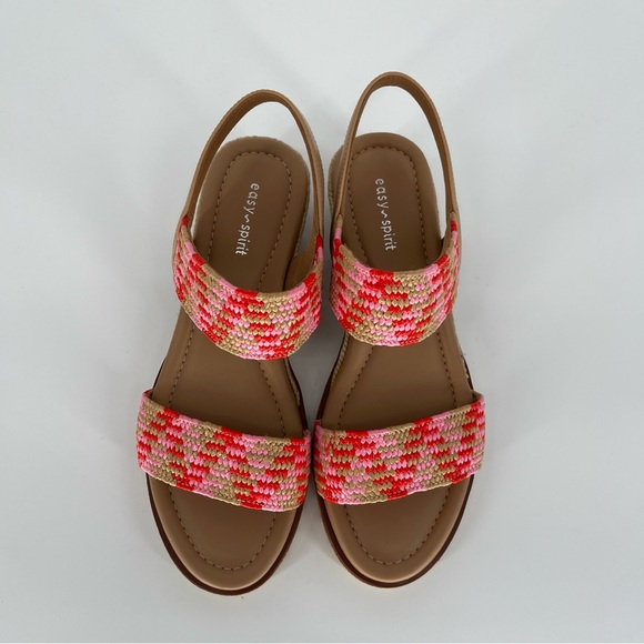 Easy Spirit Susana Wedge Sandals Pink Multi Slingback - Size 9.5 - Picture 6 of 13
